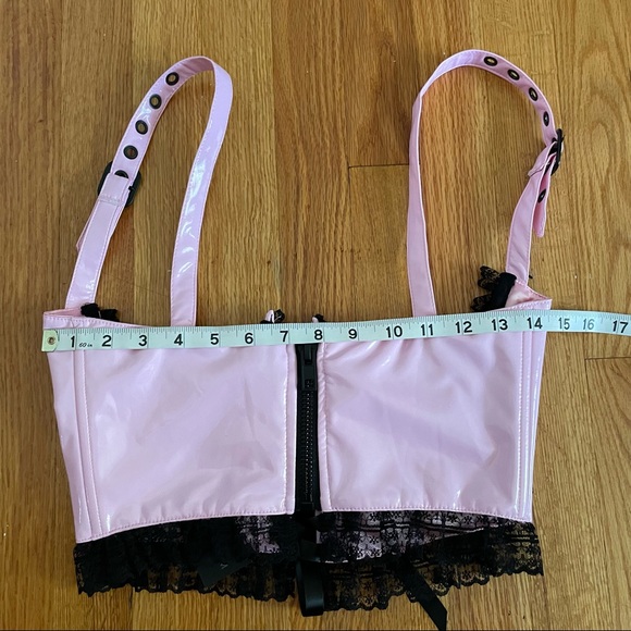 Dolls Kill Pink Widow Burst My Bubble Underbust Lace Up Corset Top - Picture 5 of 8